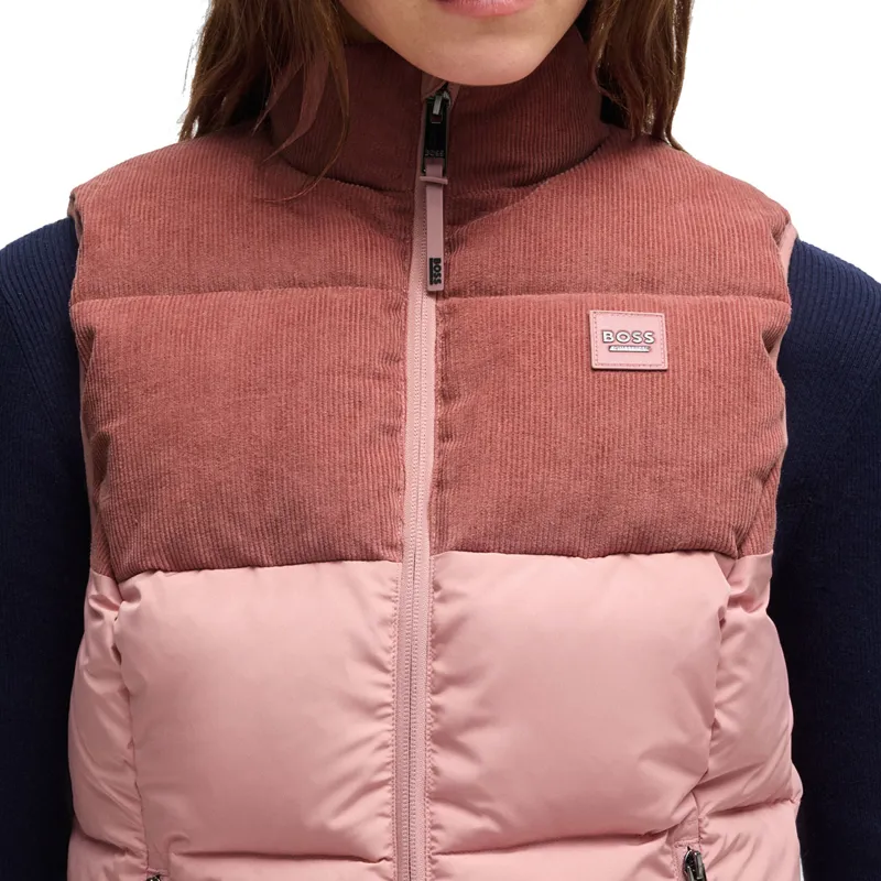 BOSS Equestrian Viola Cord Womens Puffer Vest Gilet - Rose Haze-5