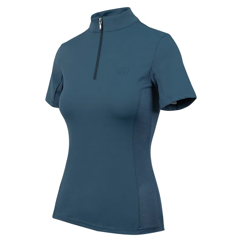 Woof Wear Tech Short Sleeve Ladies Top - Petrol Blue-1