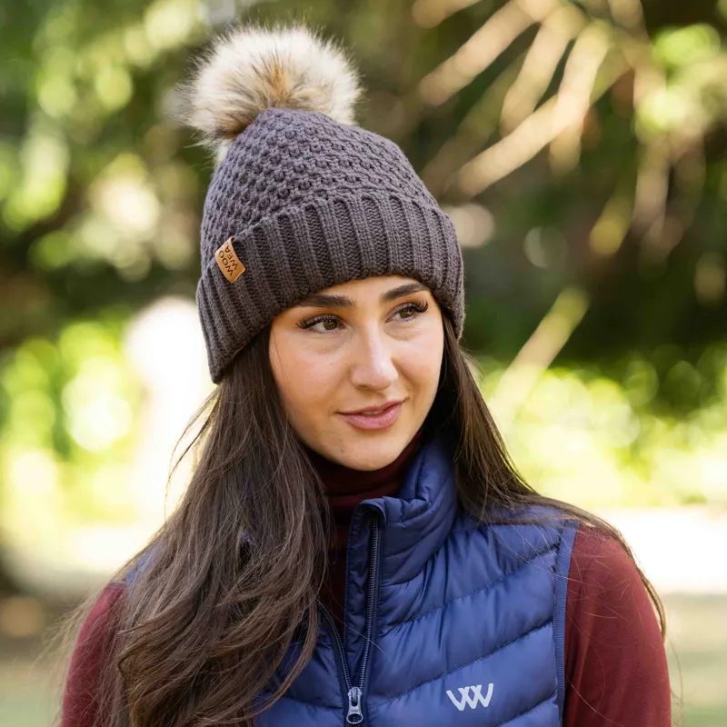 Woof Wear Womens Chunky Knit Beanie - Chocolate-2