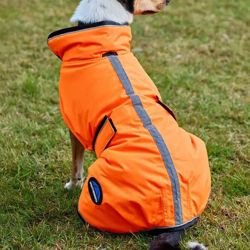 WeatherBeeta ComFiTec Reflective 300D Deluxe Dog Coat - Orange-5