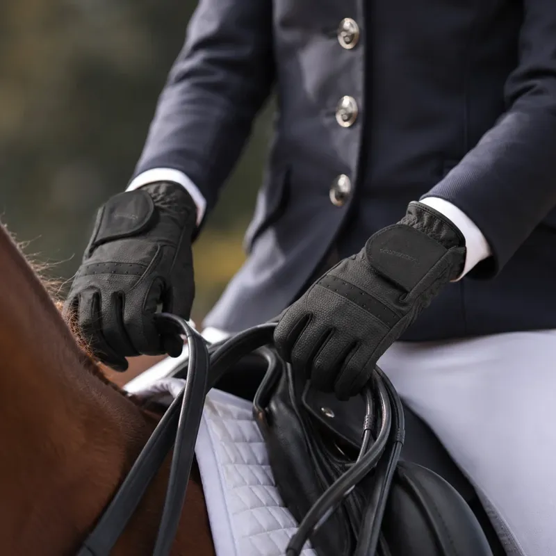 Equetech Winter Contact Junior Riding Gloves - Black-2