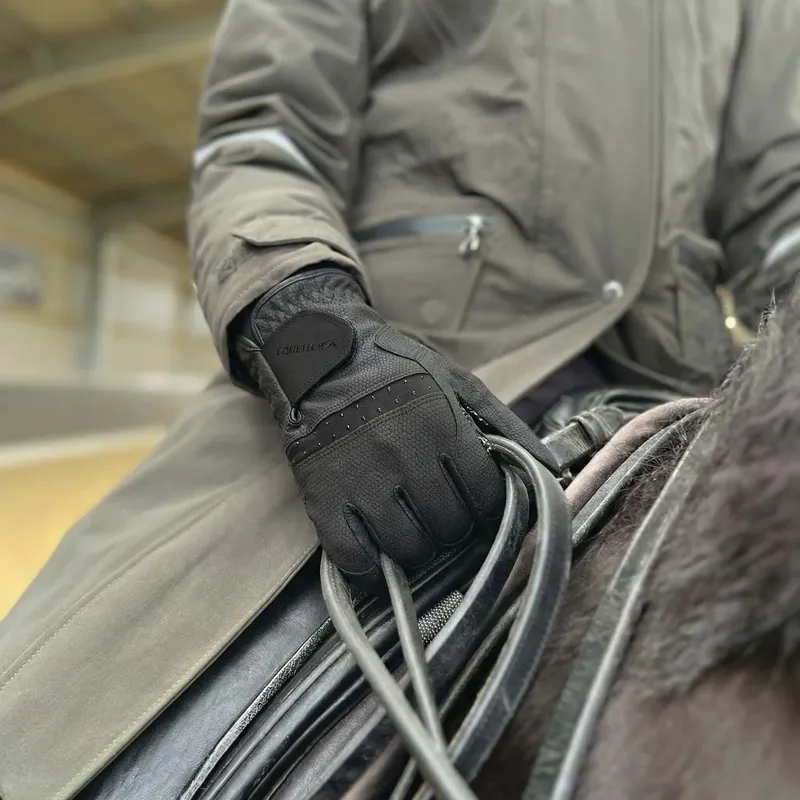 Equetech Winter Adults Contact Grip Riding Gloves - Black-2