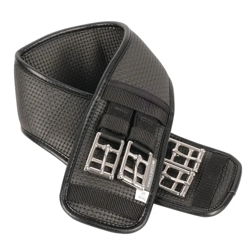 Hy Equestrian Waffle Dressage Girth with Elasticated Ends - Black