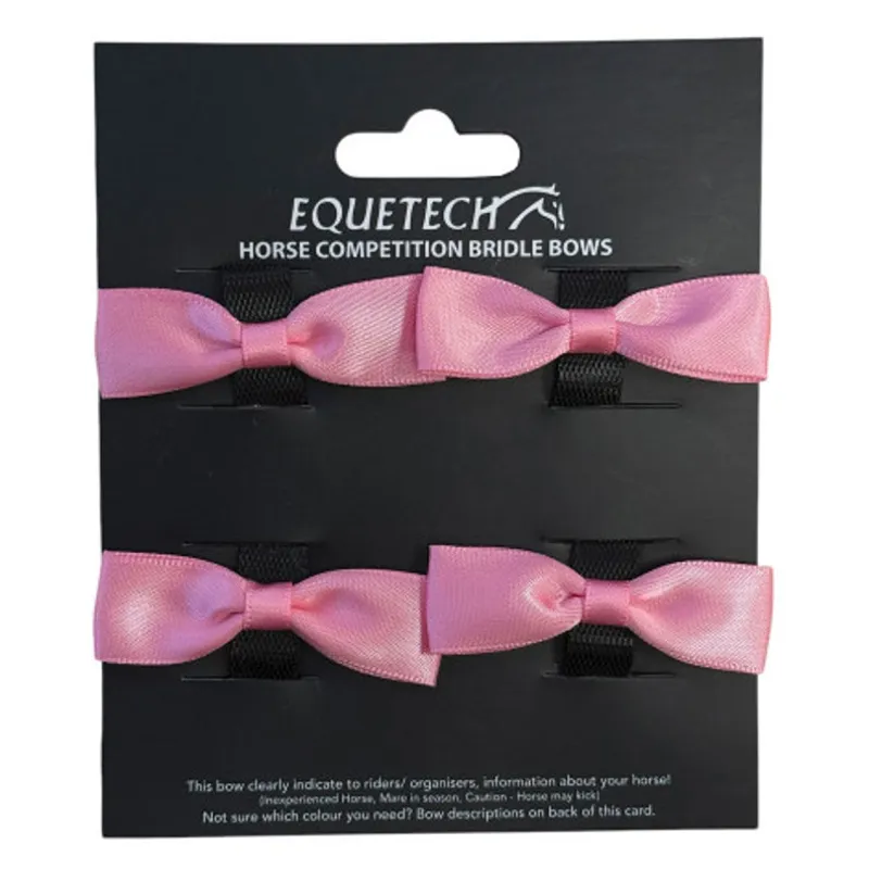 Equetech Horse Warning Competition Bridle Ribbon - Pink-1