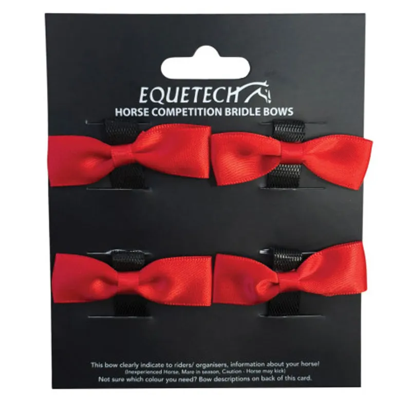 Equetech Horse Warning Competition Bridle Ribbon - Red-1