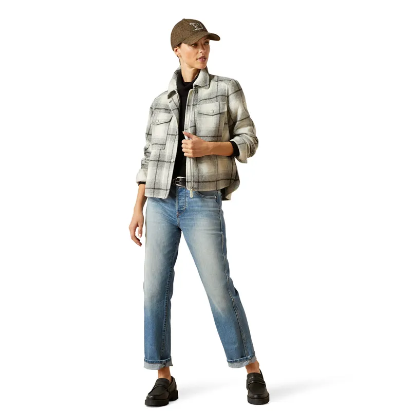 Ariat Warrington Womens Wool-Blend Jacket - Grey Plaid-4