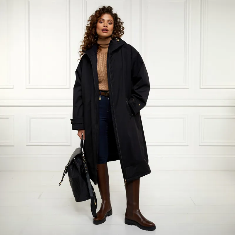 Holland Cooper One Size Waterproof Ladies Country Coat - Black-1