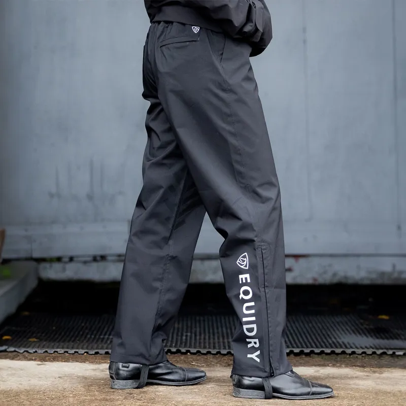 EQUIDRY Unlined Womens Waterproof Trousers - Black