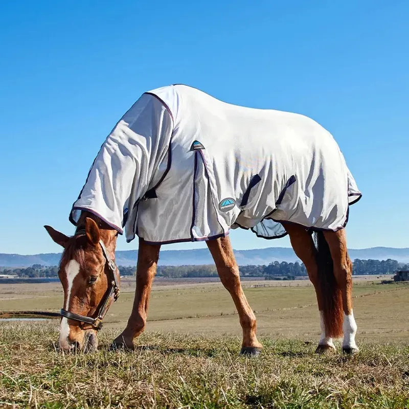 WeatherBeeta ComFiTec Airflow II Combo Neck Fly Rug - Grey/Navy-1