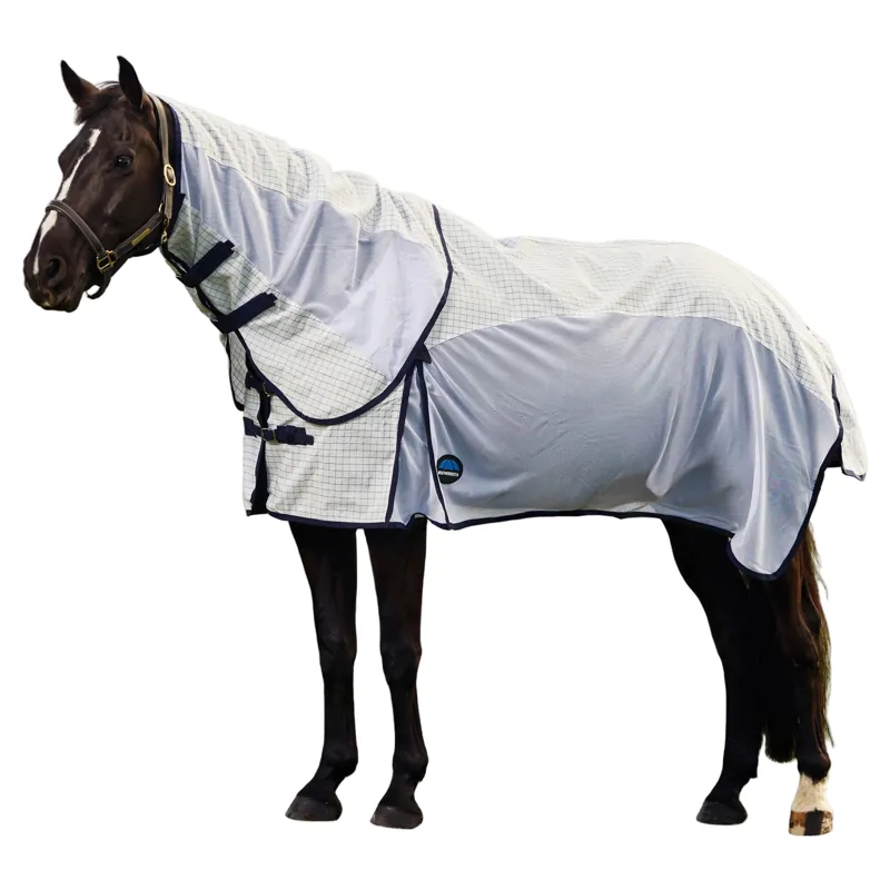 WeatherBeeta ComFiTec Airstream Combo Neck Fly Rug - White/Navy-8