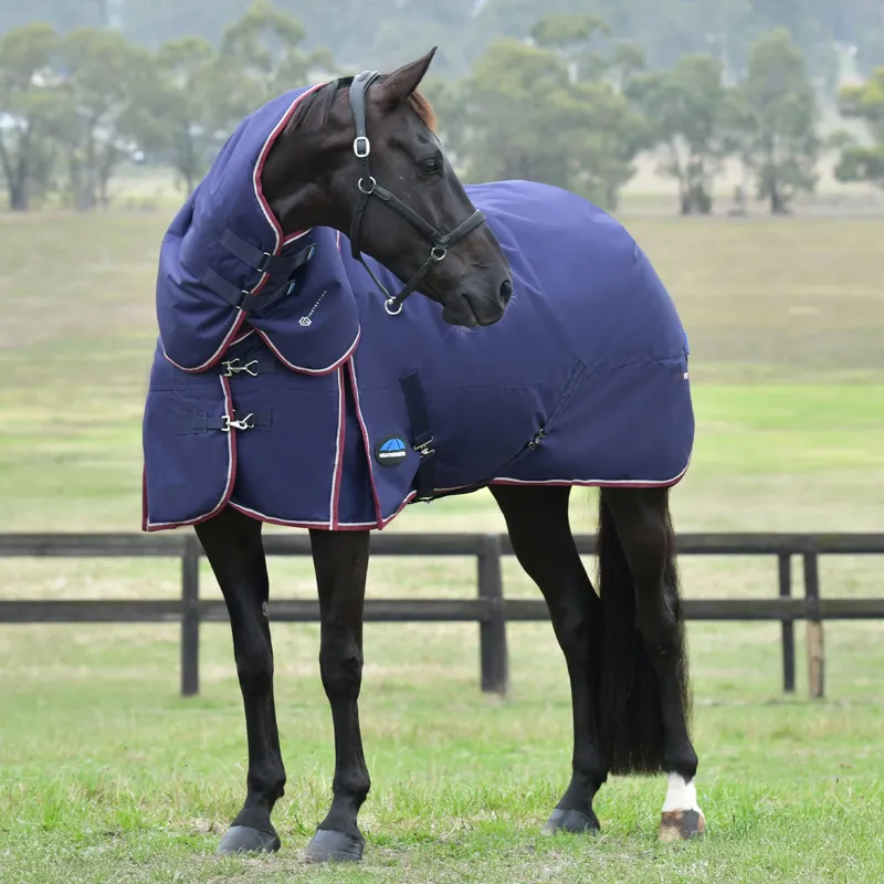 WeatherBeeta ComFiTec Essential 220g DetachANeck Turnout Rug - Navy-1