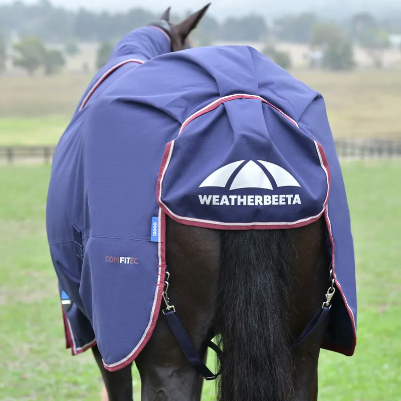 WeatherBeeta ComFiTec Essential 220g DetachANeck Turnout Rug - Navy-3