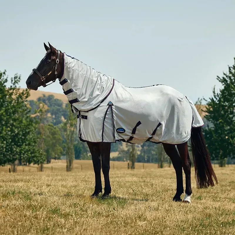 WeatherBeeta ComFiTec Airflow II DetachANeck Neck Fly Rug - Grey/Navy-3