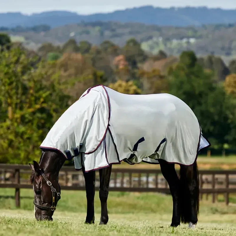 WeatherBeeta ComFiTec Airflow II DetachANeck Neck Fly Rug - Grey/Navy-1