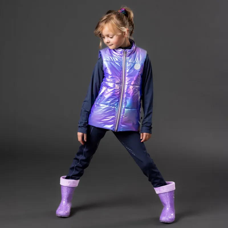 Equipage Light Glitter Junior Wellington Boots - Purple Haze-2