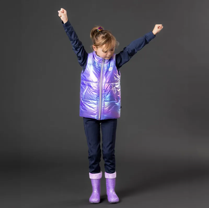 Equipage Light Glitter Junior Wellington Boots - Purple Haze-8