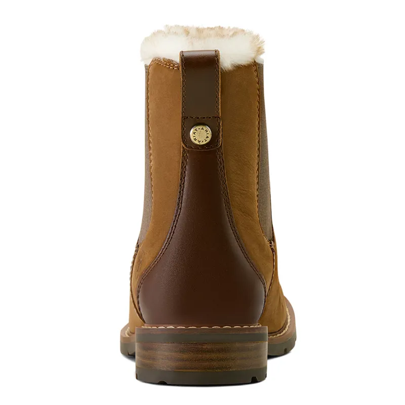 Ariat Wexford Sherpa Womens Waterproof Chelsea Boots - Amber Brown-4