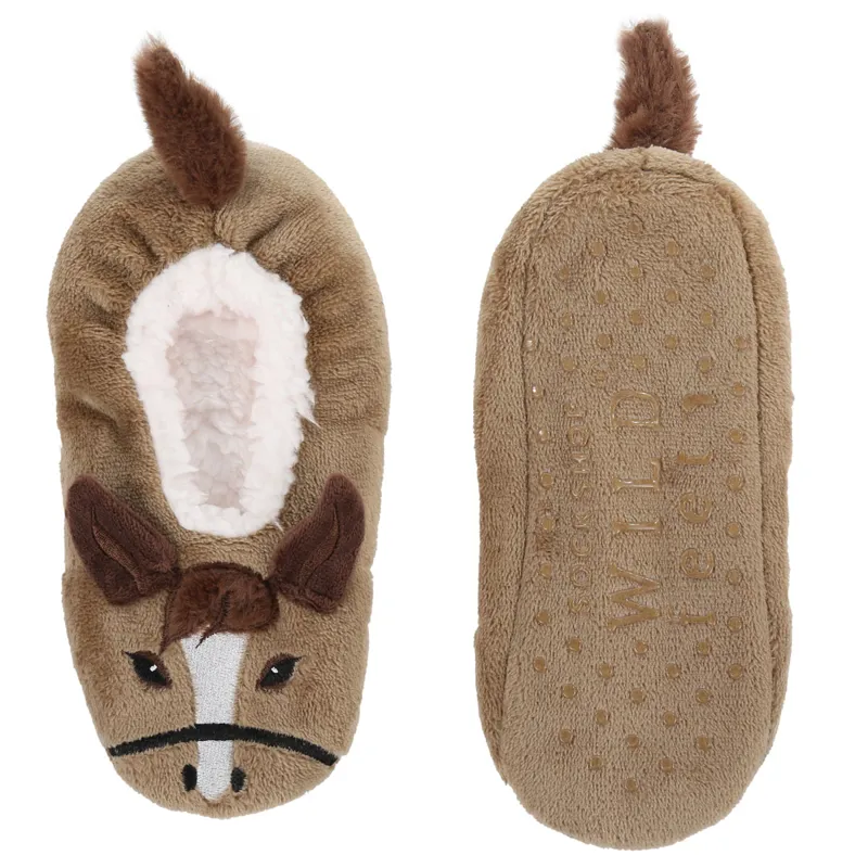 Sockshop Wild Feet Junior Footsie Slippers - Horse-1