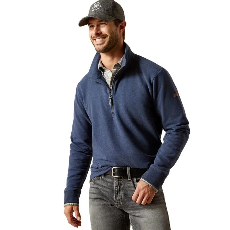 Ariat Country Wilford 1/2 Zip Mens Sweatshirt - Navy Heather