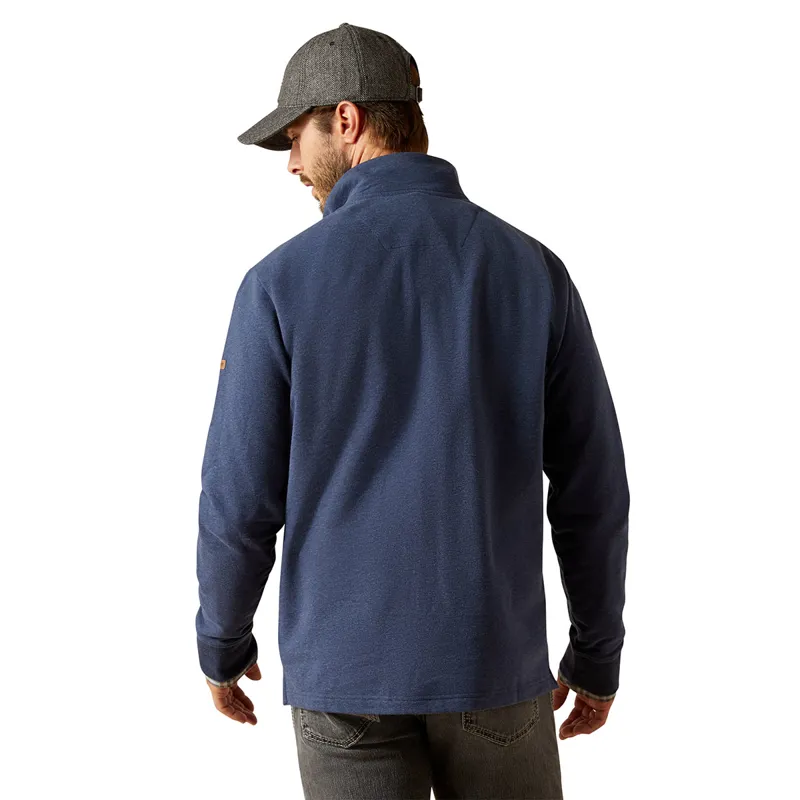Ariat Country Wilford 1/2 Zip Mens Sweatshirt - Navy Heather-1