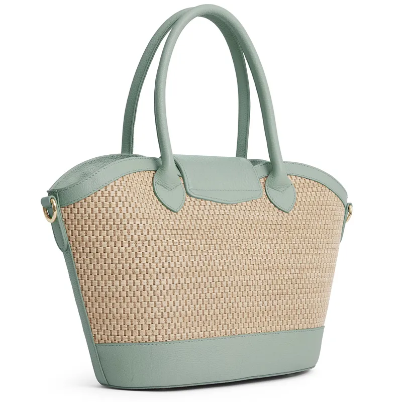 Fairfax and Favor Windsor Basket Bag - Mint Leather-4
