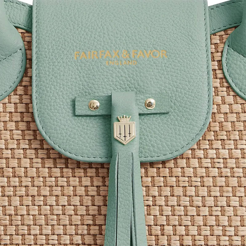 Fairfax and Favor Windsor Basket Bag - Mint Leather-2