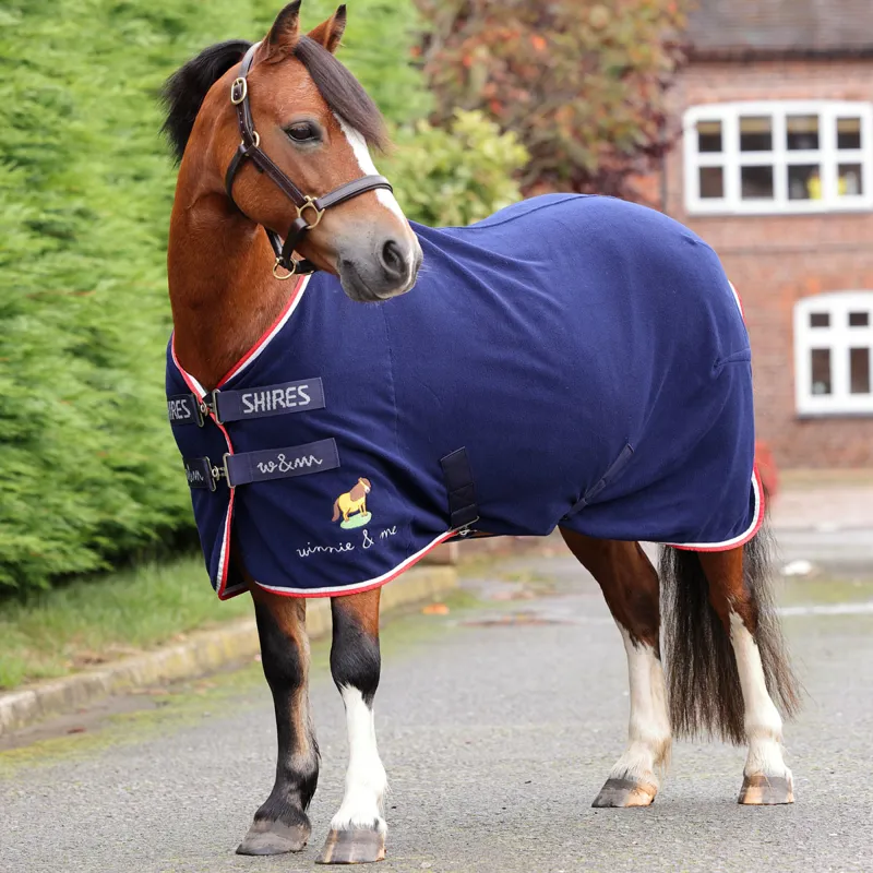 Winnie and Me Fleece Rug - Navy-1