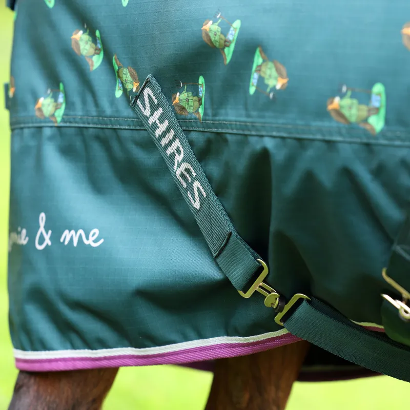 Winnie and Me 100g Turnout Rug - Green Print-4