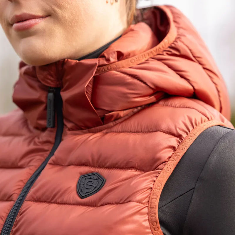 Covalliero Womens Quilted Gilet - Rust-5
