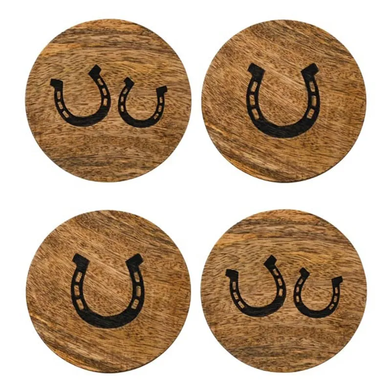 Best of Breed Wooden Horseshoe Coasters - Pack of 4