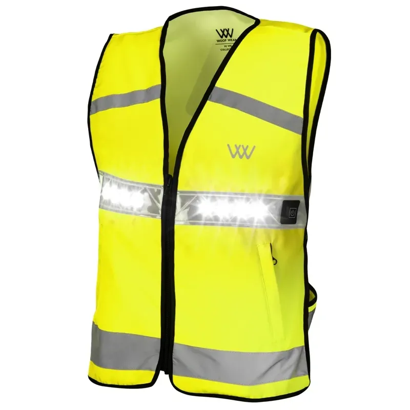Woof Wear Adults LED HiViz Riding Vest - Yellow-3