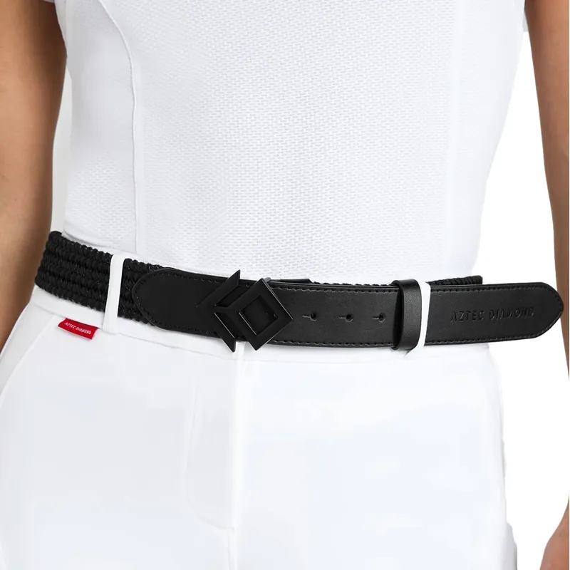 Aztec Diamond Woven Belt - Black-1