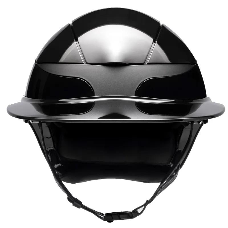 Equiline Xanto Sun Visor Wide Peak Riding Hat - Glossy Black-1