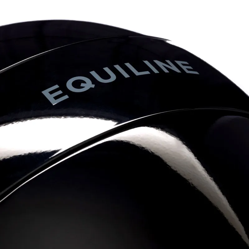 Equiline Xanto Sun Visor Wide Peak Riding Hat - Glossy Black-5