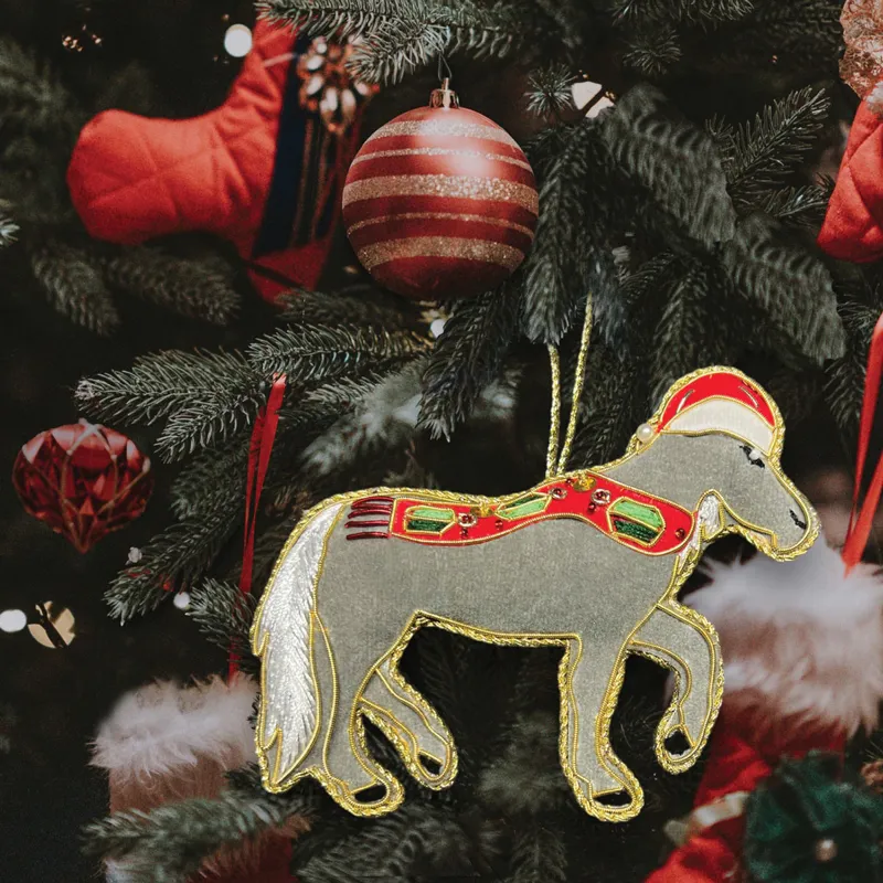 Equetech Christmas Tree Decoration - Grey Horse