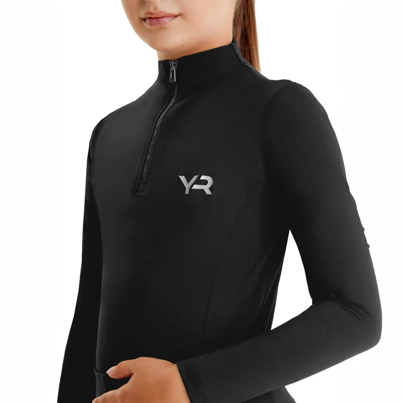 Aztec Diamond Young Rider Long Sleeve Junior Base Layer - Black-2