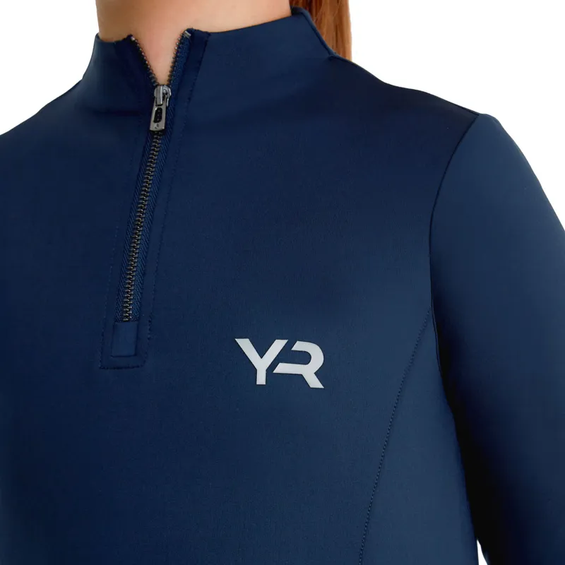 Aztec Diamond Young Rider Long Sleeve Junior Base Layer - Navy-3