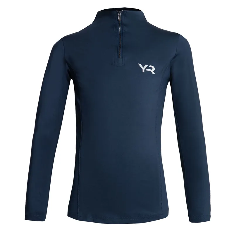 Aztec Diamond Young Rider Long Sleeve Junior Base Layer - Navy-1