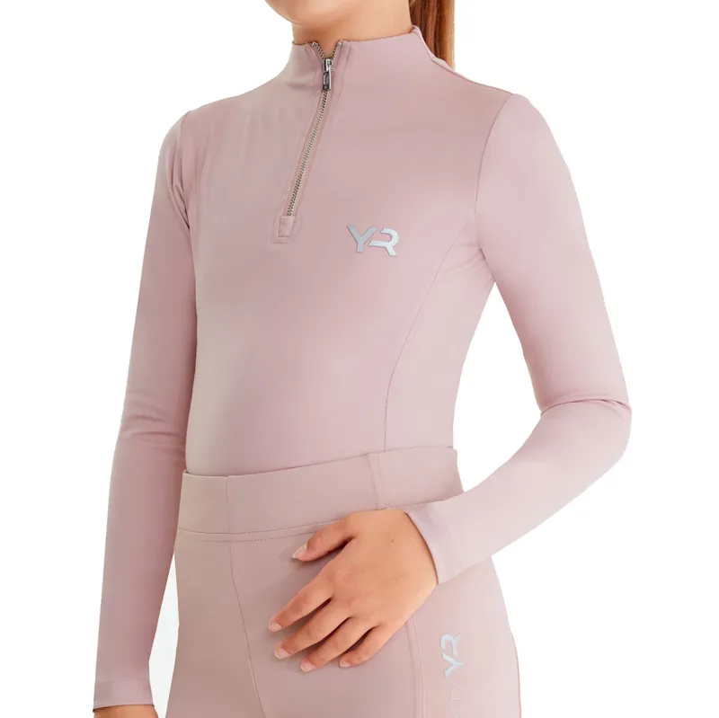 Aztec Diamond Young Rider Long Sleeve Junior Base Layer - Pink-4