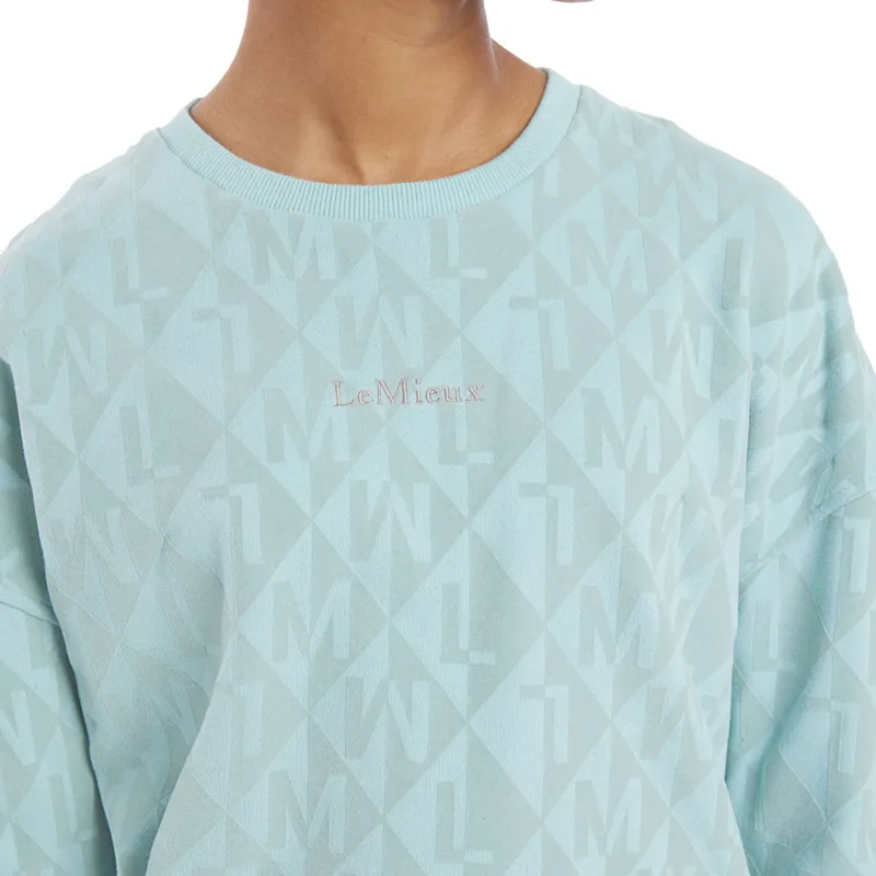 LeMieux Young Rider Clea Junior Crew Jumper - Aqua-2