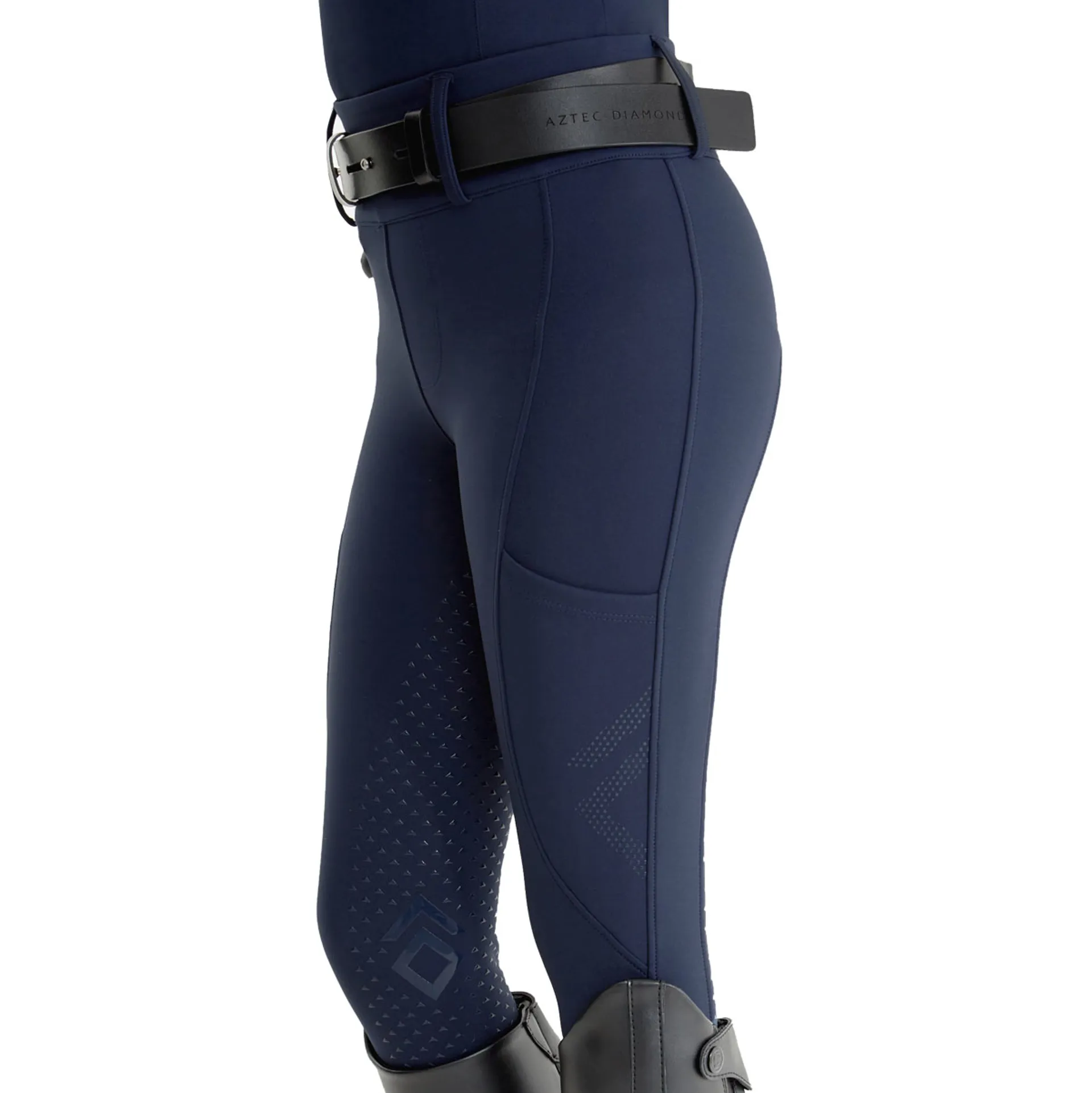 Aztec Diamond Young Rider Compression Full Grip Breeches - Navy