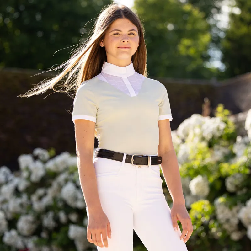 LeMieux Young Rider Eva Short Sleeve Competition Shirt - Pistachio-2