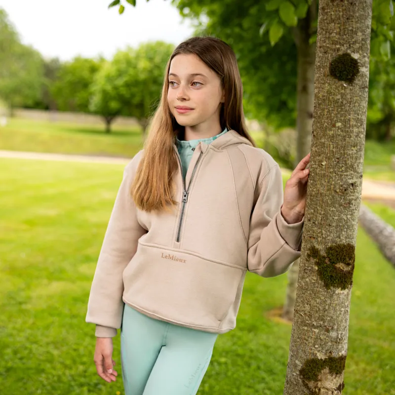 LeMieux Young Rider Harriet Pop Over Junior Hoodie - Almond-1