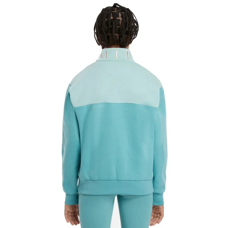 LeMieux Young Rider Kate Junior Quarter Zip Sweater - Lagoon-2