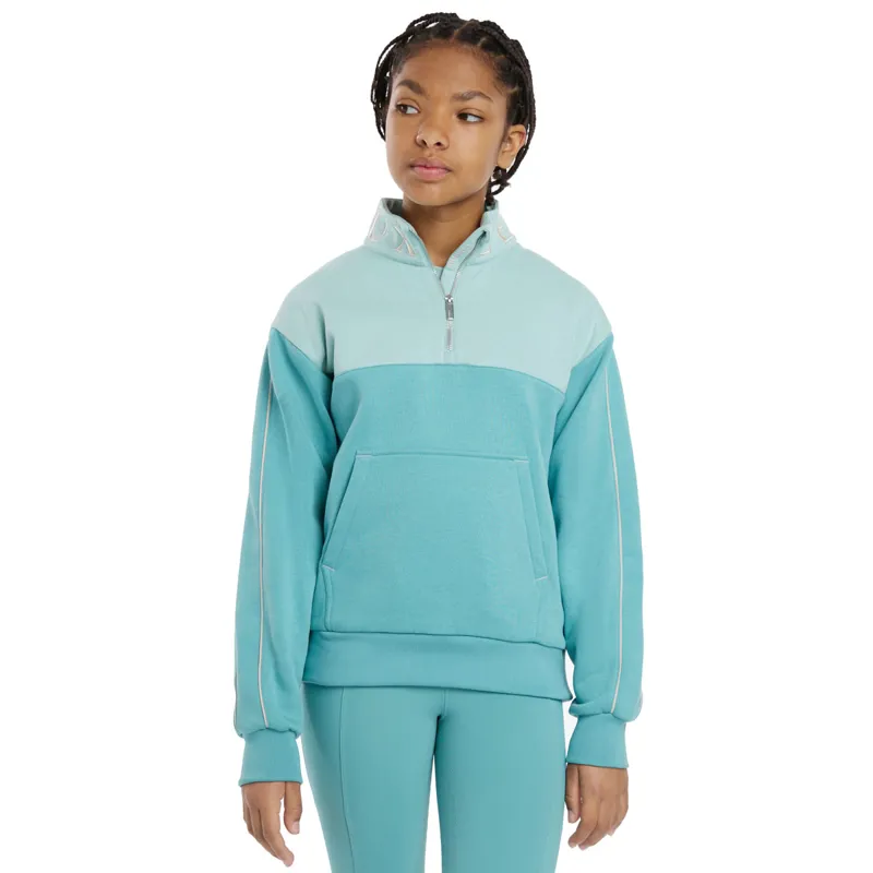 LeMieux Young Rider Kate Junior Quarter Zip Sweater - Lagoon
