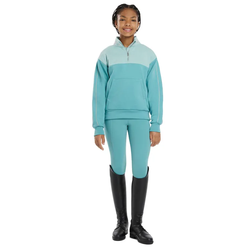 LeMieux Young Rider Kate Junior Quarter Zip Sweater - Lagoon-5
