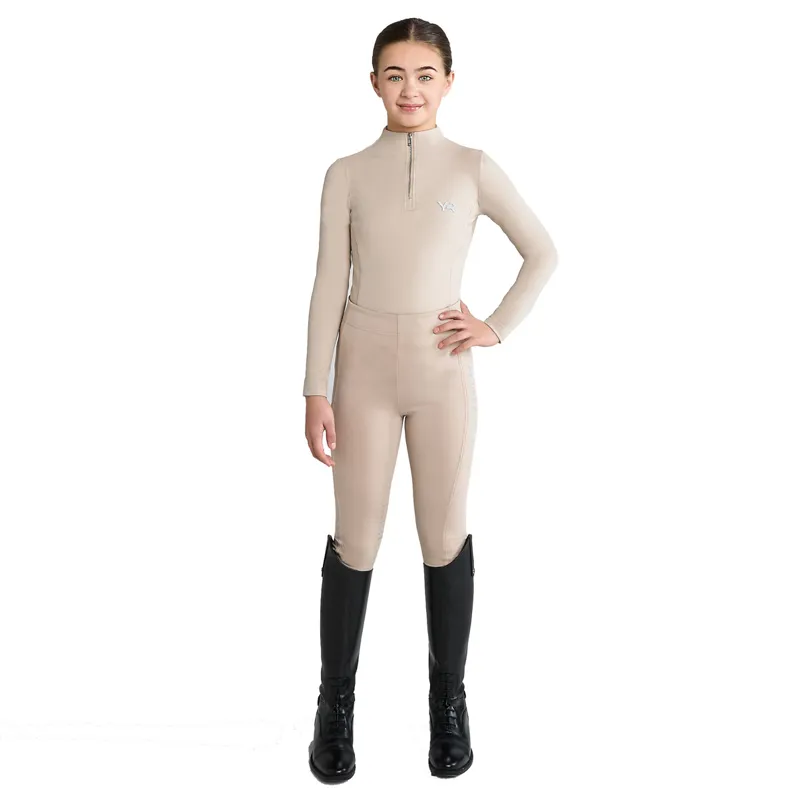Aztec Diamond Young Rider Full Grip Junior Riding Leggings - Beige-1