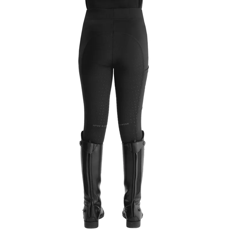 Aztec Diamond Young Rider Full Grip Junior Riding Leggings - Black-2