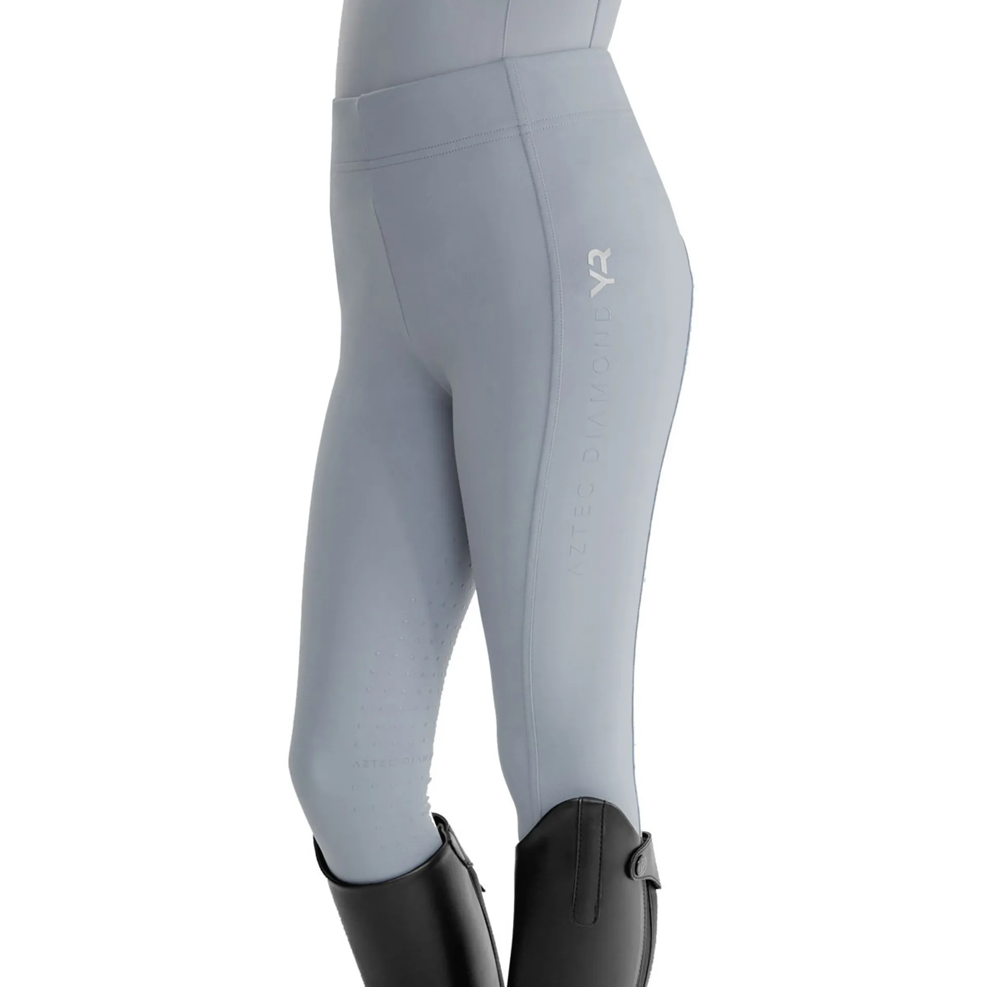 Aztec Diamond Young Rider Full Grip Riding Leggings Ash Blue