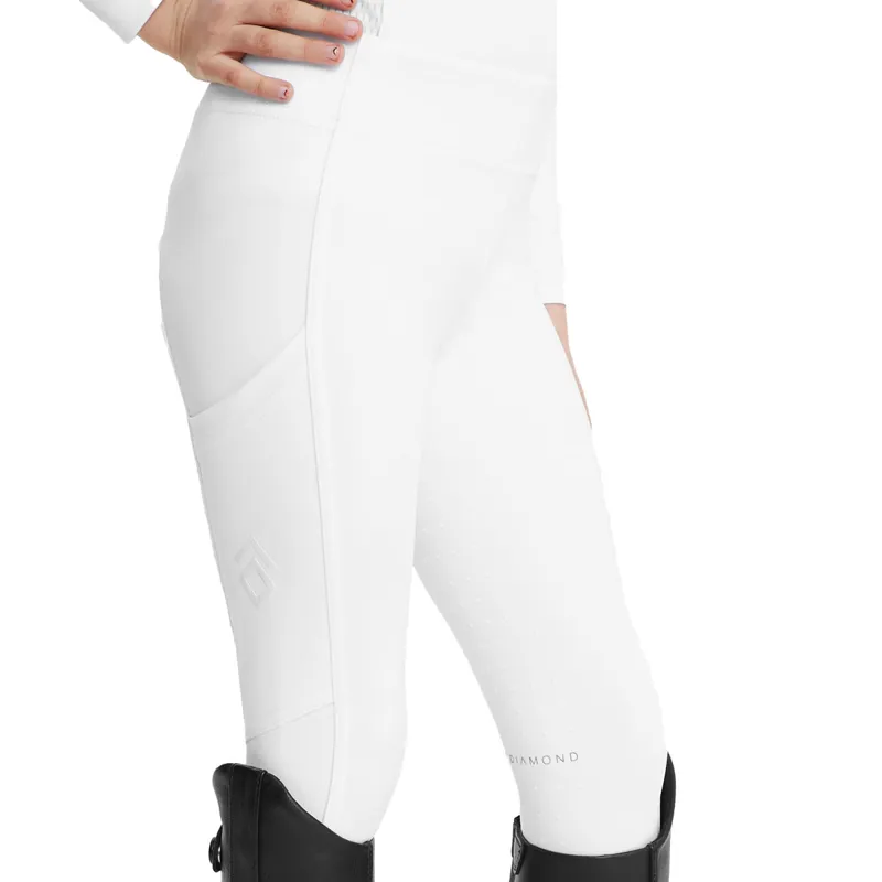 Aztec Diamond Young Rider Full Grip Junior Riding Leggings - White-5